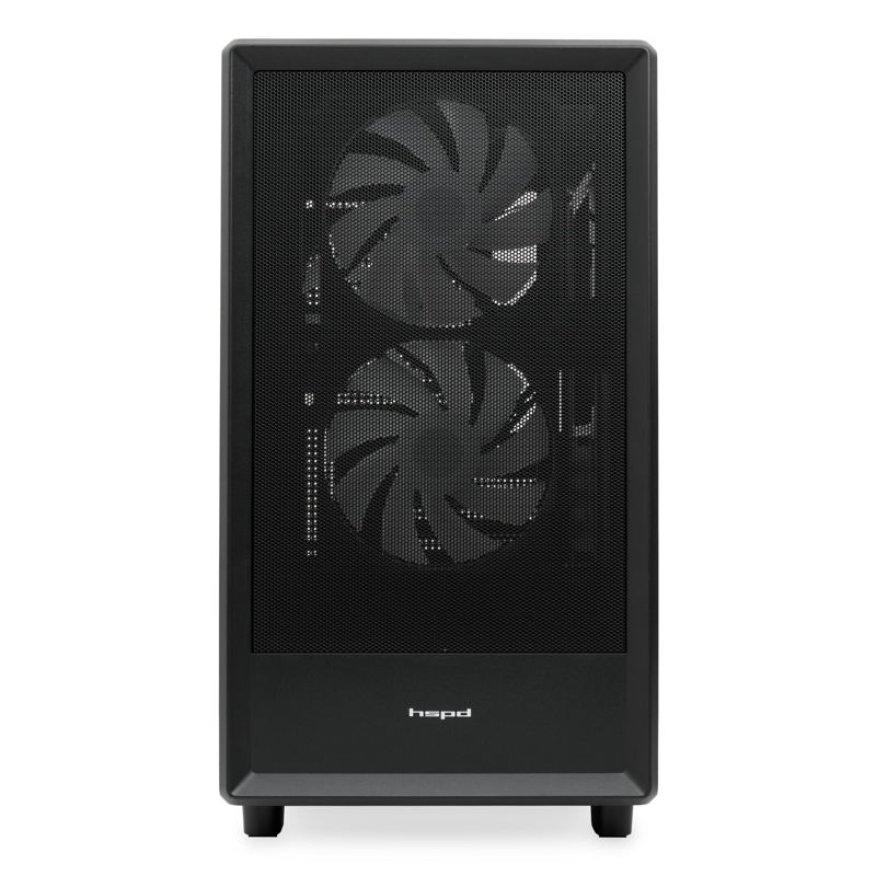 Корпус для ПК Hspd M310, Mini Tower, чёрный, под mATX, Mini-ITX, материал закалённое стекло, сталь, фото 4