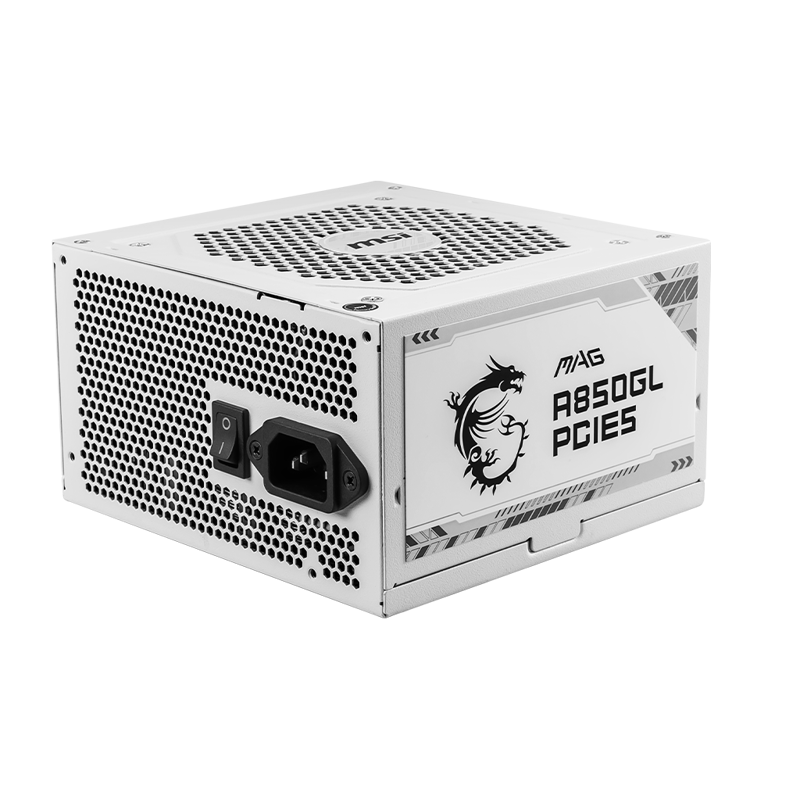 Блок питания MSI MAG A850GL PCIE5, 850 Вт, 80 PLUS Gold, ATX, активный PFC, вентилятор 120x120 мм