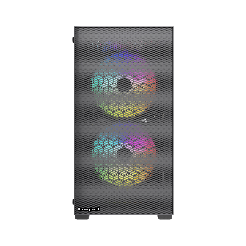 Корпус для ПК Hspd M334, Mini Tower, чёрный, под mATX, Mini-ITX, подсветка ARGB