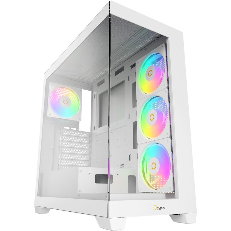 Корпус для ПК Ocypus Gamma C72 WH ARGB, Midi Tower, белый, под ATX, mATX, mITX, подсветка ARGB