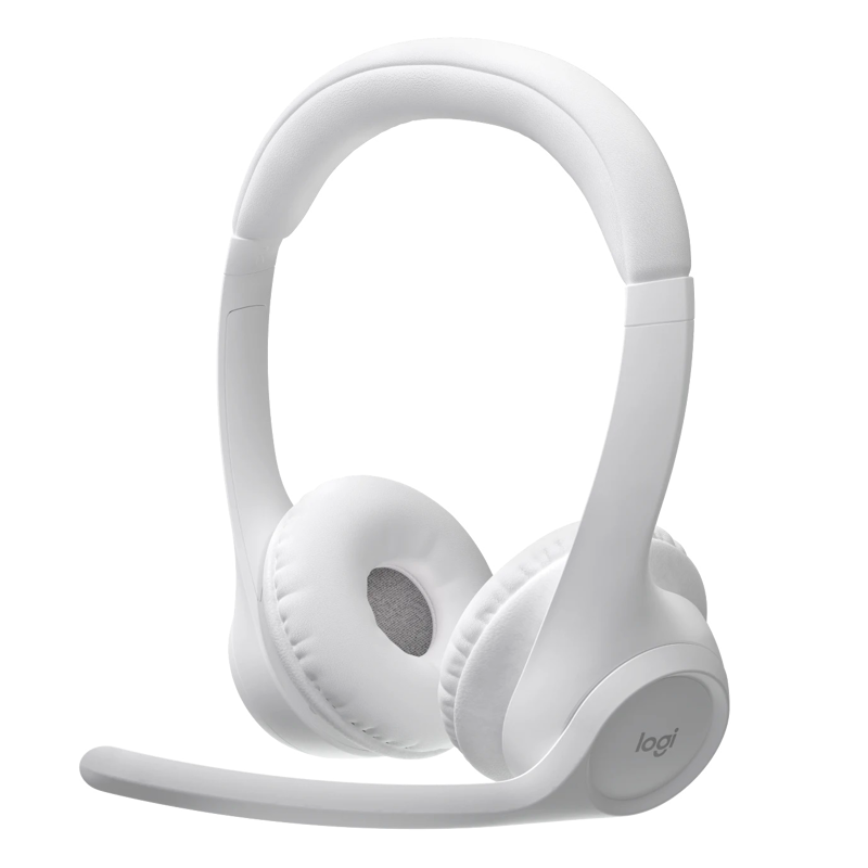 Гарнитура Logitech Zone 300, Bluetooth 5.3, накладные, белый, микрофон поворотный, для офиса