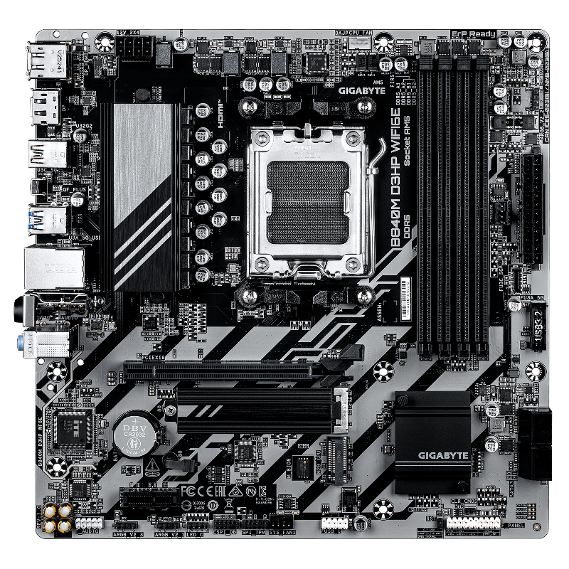 Материнская плата Gigabyte B840M D3HP WF6E, AM5, AMD B840, Micro-ATX, DDR5, фото 2