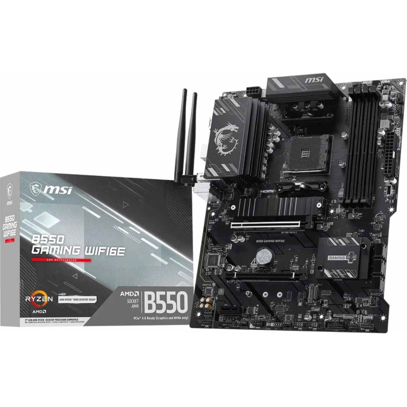 Материнская плата MSI B550 WIFI6E, AM4, AMD B550, ATX, DDR4, DIMM, фото 5