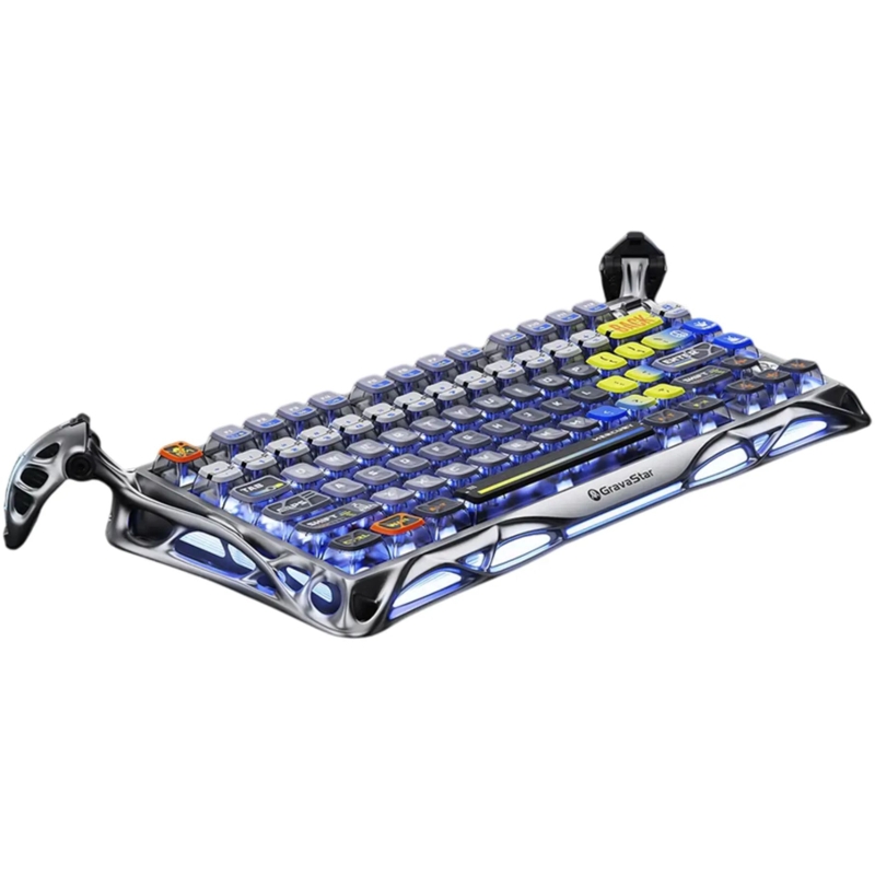 Клавиатура Gravastar Mercury K1 Pro GRY, USB-C, Bluetooth, радиоканал, механические, серый, подсветка, фото 2