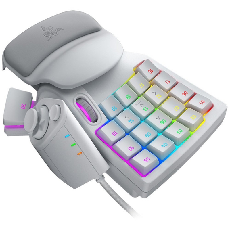 Клавиатура Razer Tartarus Pro Mercury, проводное подключение, USB-A, механические, белый, подсветка, фото 4