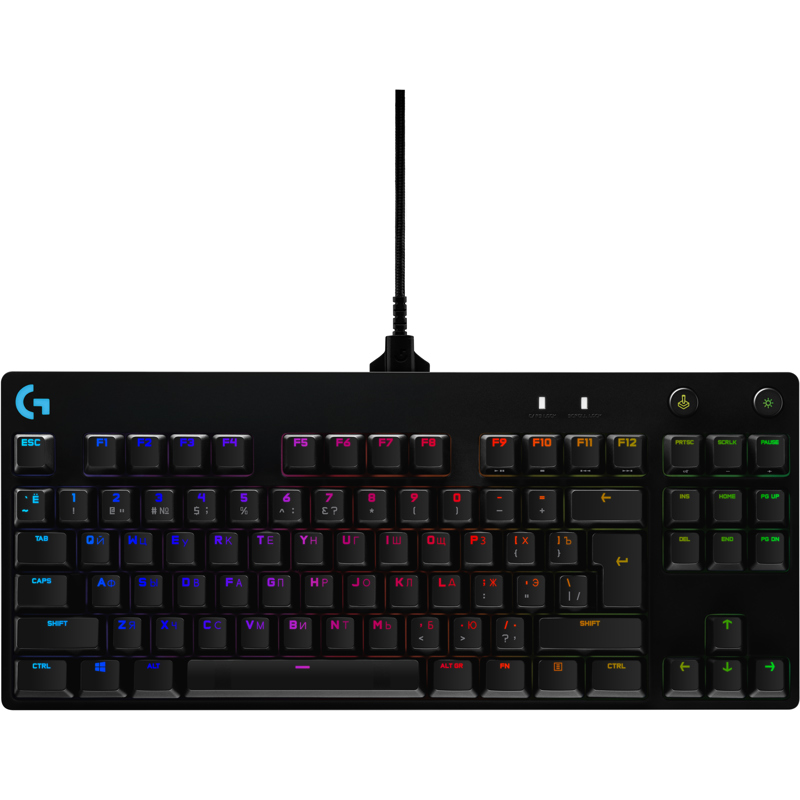Клавиатура Logitech G PRO TKL Corded Mechanical, проводное подключение, USB-A, механические, чёрный