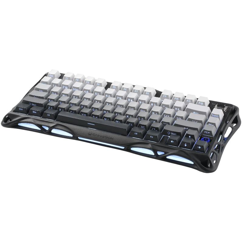 Клавиатура Gravastar Mercury K1 GBLK RU, USB-C, Bluetooth, радиоканал, механические, серый, подсветка