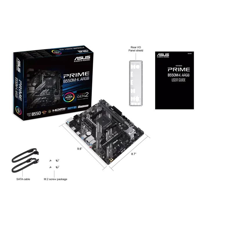 Материнская плата ASUS PRIME B550M-K ARGB, AM4, AMD B550, Micro-ATX, DDR4, фото 7