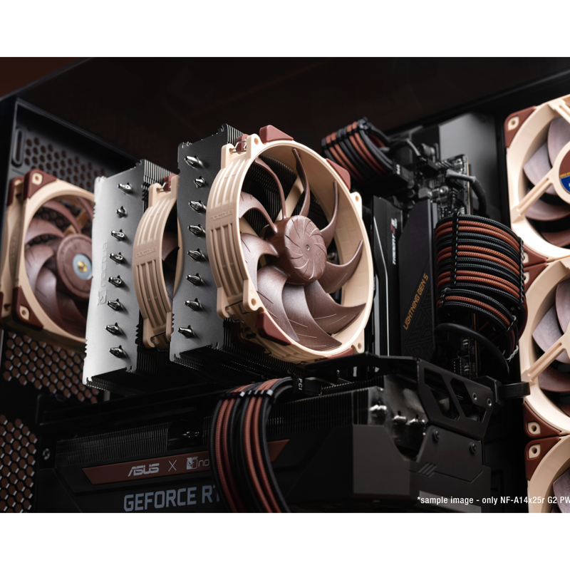 Корпусной вентилятор Noctua Cooler NF-A14x25r G2 PWM, вентилятор 140 мм, 1500 об/мин, бежевый, фото 6