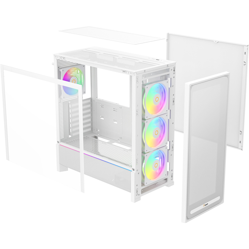 Корпус для ПК Ocypus Delta C70 WH ARGB, Midi Tower, белый, под ATX, E-ATX, mATX, Mini-ITX, фото 8