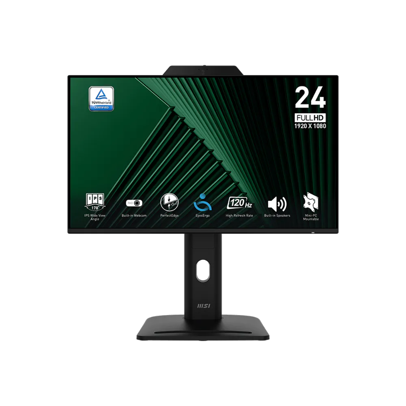 Монитор MSI PRO MP242PMG, 23.8 дюйма, 1920x1080, 120 Гц, IPS, чёрный, DisplayPort, HDMI, VGA