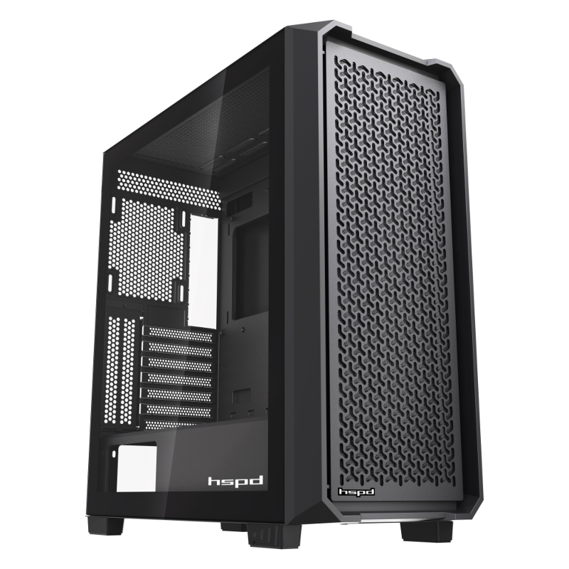 Корпус для ПК Hspd F750, Midi Tower, чёрный, под ATX, mATX, Mini-ITX, фото 2