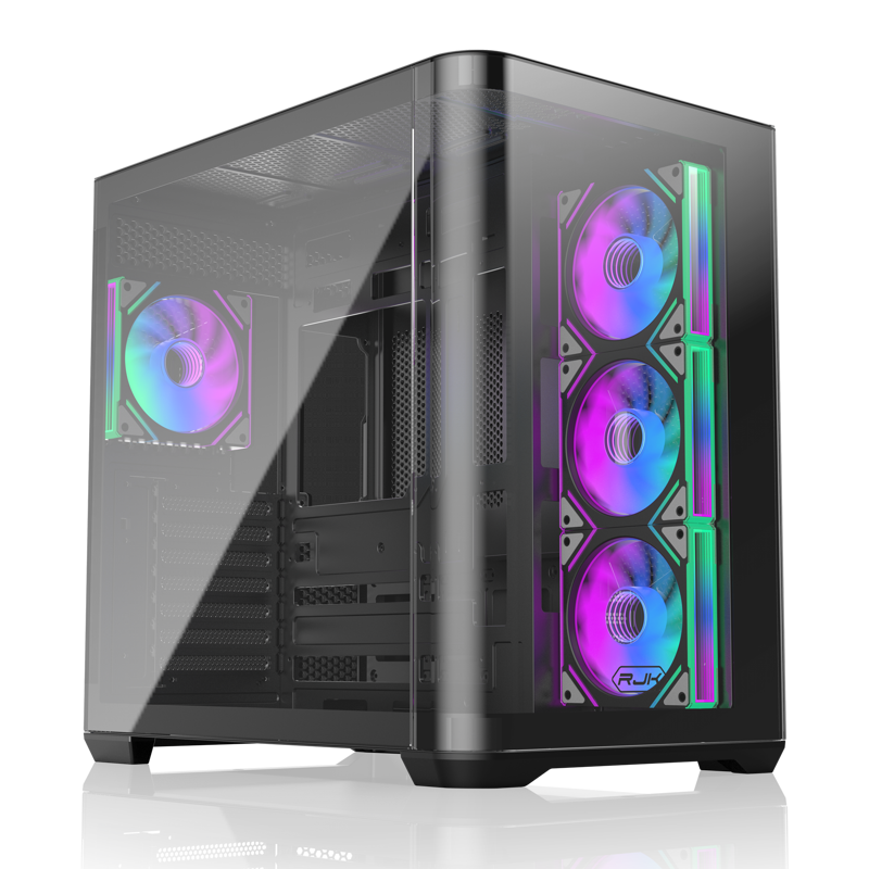 Корпус для ПК Raijintek ATREUS BT4, Midi Tower, чёрный, под ATX, E-ATX, mATX, Mini-ITX, подсветка ARGB, фото 5