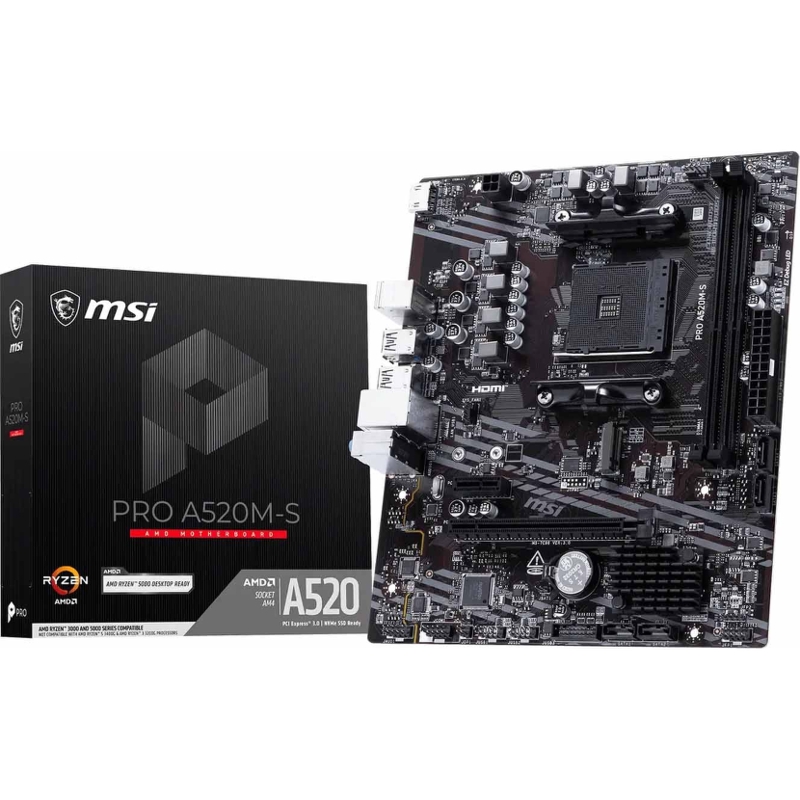 Материнская плата MSI PRO A520M-S, AM4, AMD A520, Micro-ATX, DDR4, фото 5
