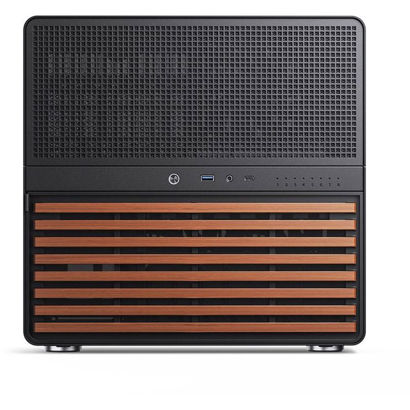 Корпус для ПК Jonsbo N5, Mini Tower, чёрный, под ATX, E-ATX, mATX, Mini-ITX, материал алюминий, дерево, сталь, фото 11