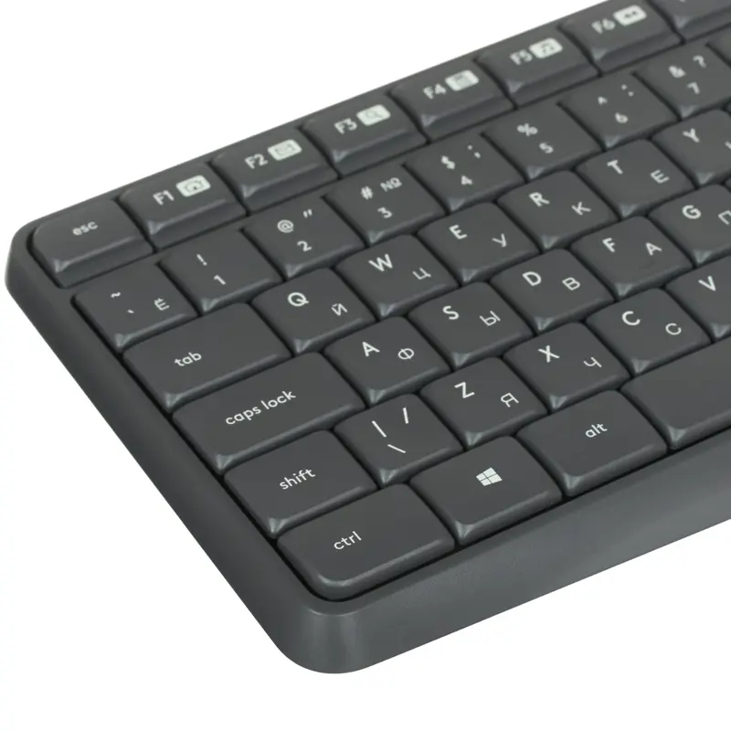 Комплект клавиатура и мышь Logitech Desktop MK235, радиоканал, серый, фото 22