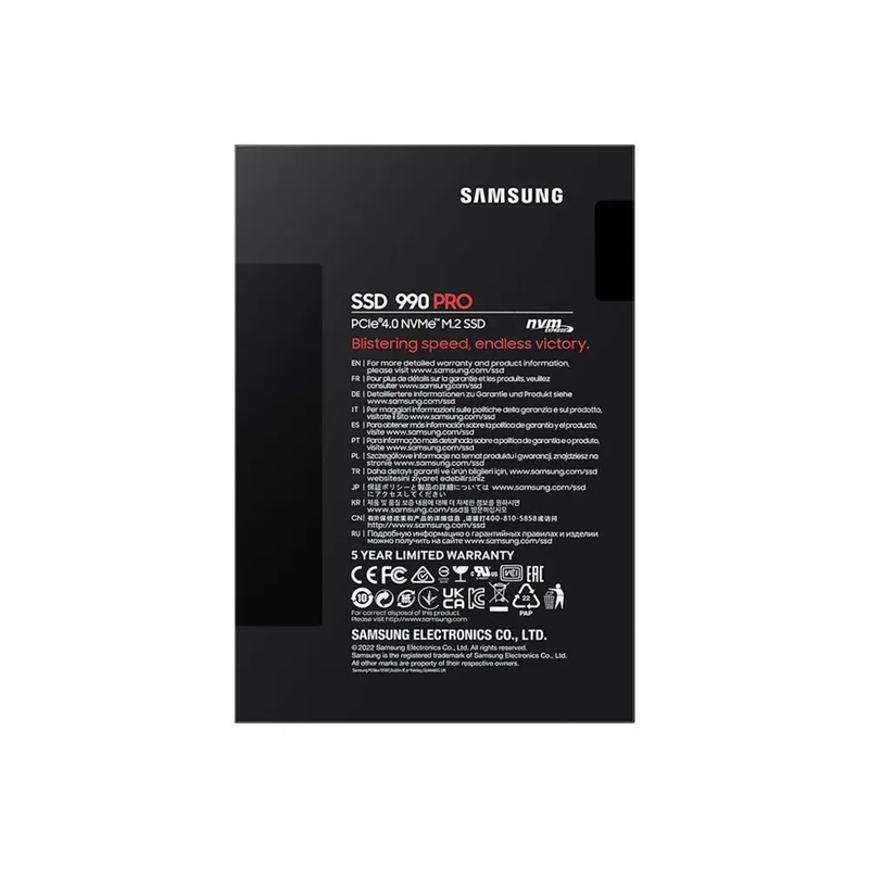 Твердотельный накопитель Samsung SSD 990 PRO, 2 ТБ, TLC, чтение 7450 МБ/с, 1200 ТБ, фото 9