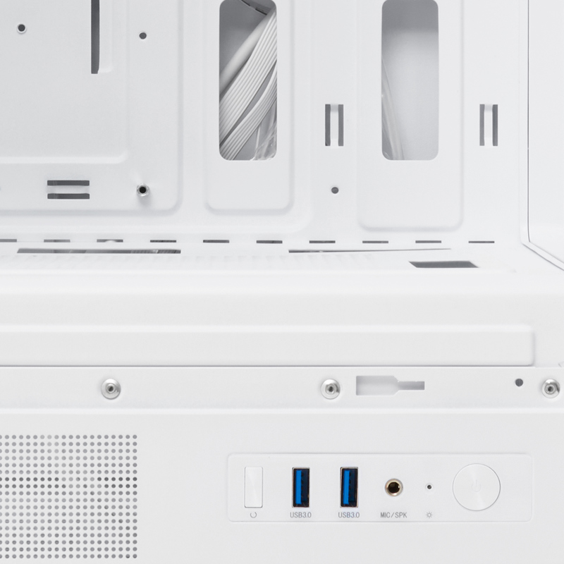 Корпус для ПК Hspd F510, Midi Tower, белый, под ATX, mATX, mITX, материал закалённое стекло, сталь, фото 8
