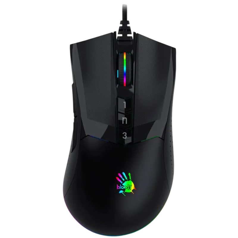Мышь A4Tech Bloody W90 Max 10000dpi USB 7but, проводное подключение, USB-A, черный, подсветка
