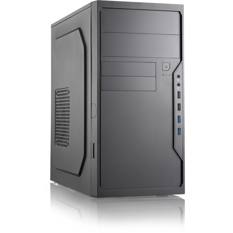 Корпус для ПК Foxline FL-733R, Mini Tower, чёрный, под mATX, Mini-ITX, материал пластик, сталь