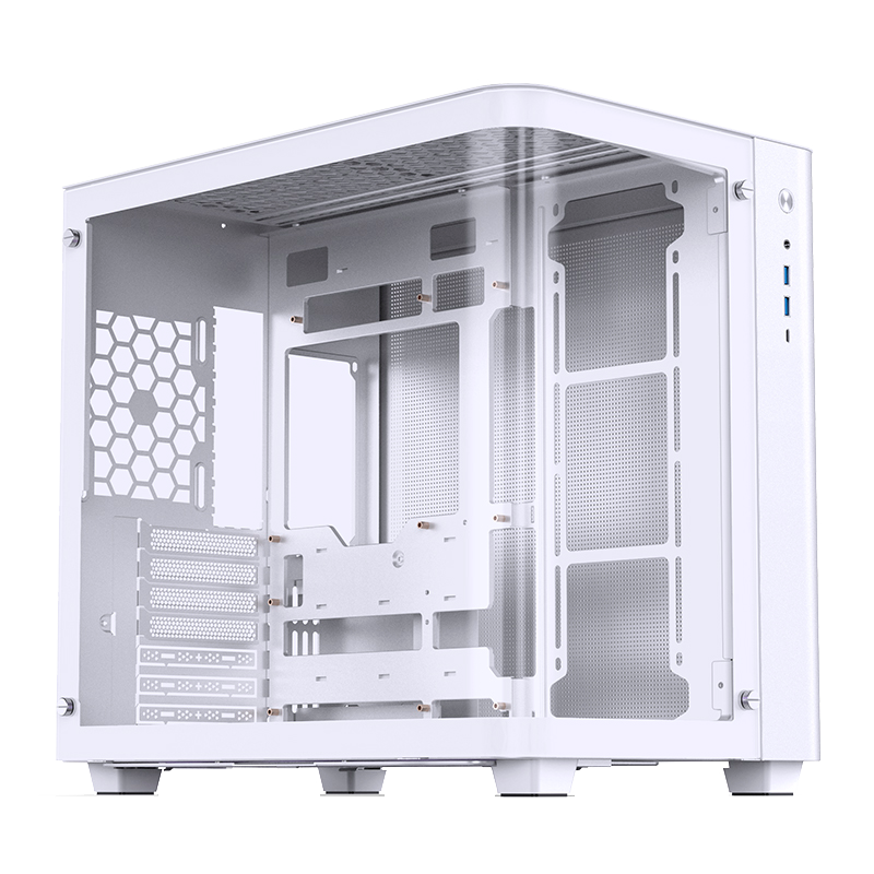 Корпус для ПК Jonsbo TK-3, Mini Tower, белый, под ATX, mATX, Mini-ITX, материал закалённое стекло, сталь