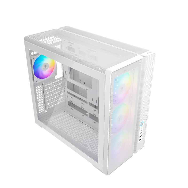 Корпус для ПК Sama S50, Midi Tower, белый, под ATX, mATX, Mini-ITX, подсветка ARGB, фото 4