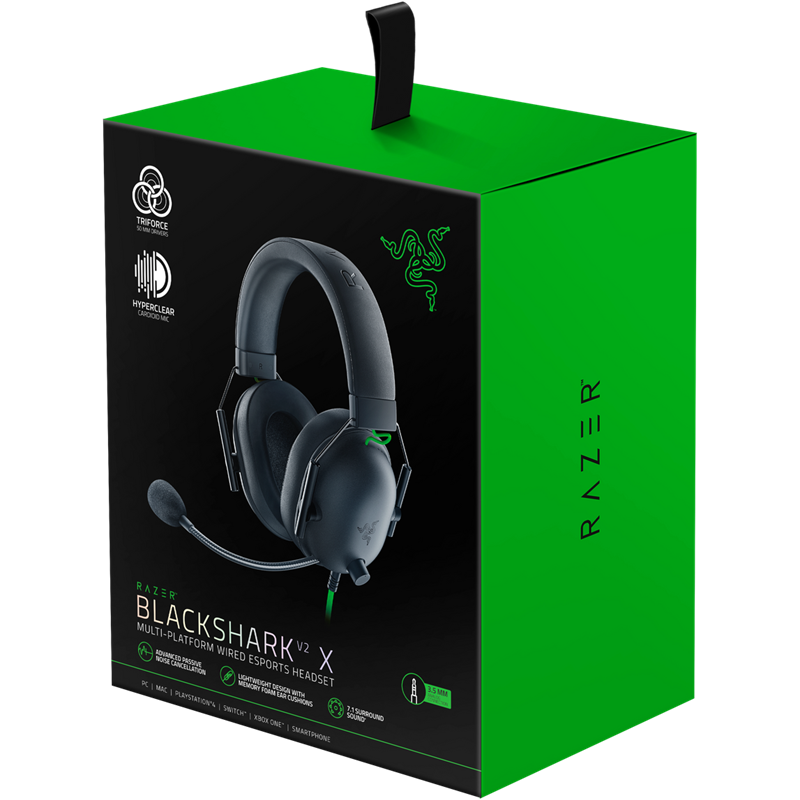 Гарнитура Razer BlackShark V2 X, проводное подключение, Mini-jack, накладные, чёрный, для геймеров, фото 31