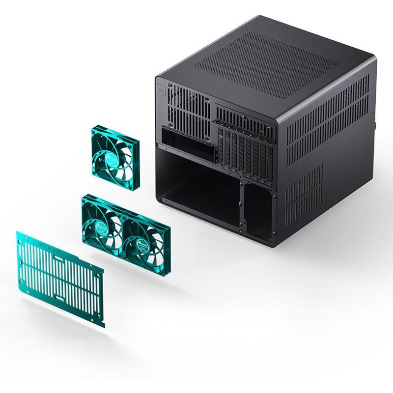 Корпус для ПК Jonsbo N5, Mini Tower, чёрный, под ATX, E-ATX, mATX, Mini-ITX, материал алюминий, дерево, сталь, фото 32