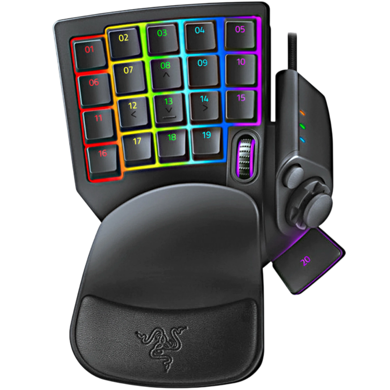 Клавиатура Razer Tartarus Pro, проводное подключение, USB-A, мембранные, черный, подсветка
