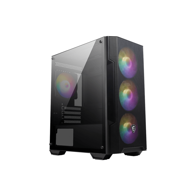 Корпус для ПК MSI MAG FORGE M100A, Mini Tower, чёрный, под mATX, Mini-ITX, подсветка ARGB