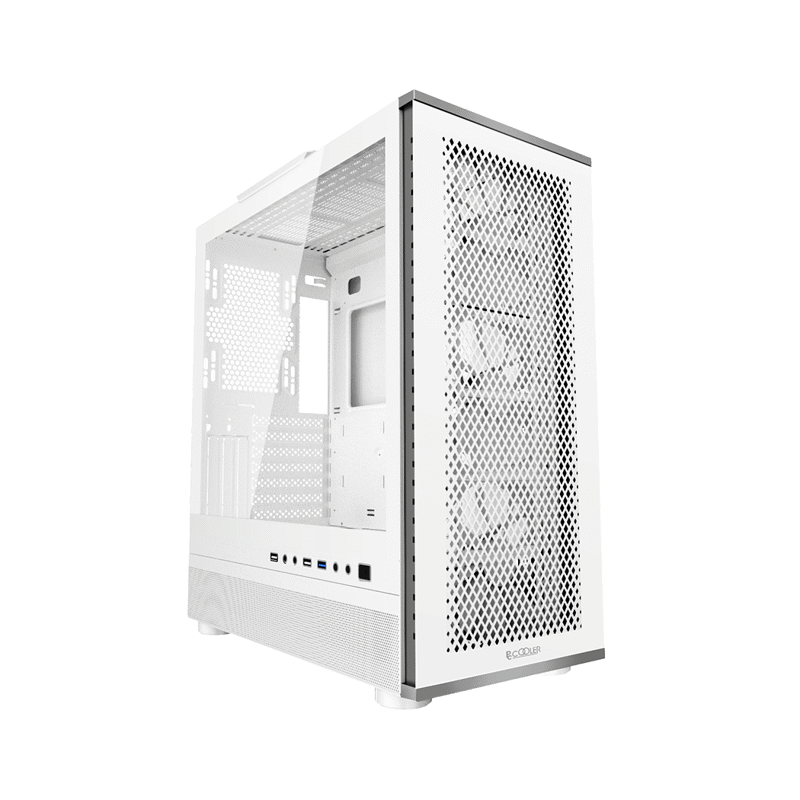Корпус для ПК PcCooler ME200 MESH WH, Midi Tower, белый, под ATX, E-ATX, mATX, Mini-ITX, подсветка ARGB