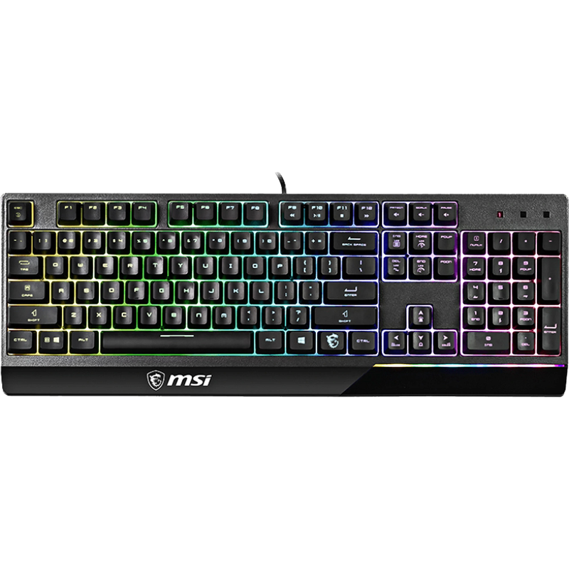 Клавиатура MSI VIGOR GK30 RU, проводное подключение, USB-A, плунжерные, чёрный, подсветка