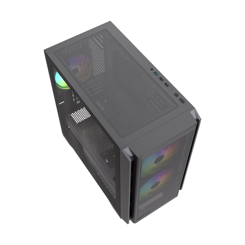 Корпус для ПК Hspd M336, Mini Tower, чёрный, под mATX, Mini-ITX, подсветка ARGB, фото 7