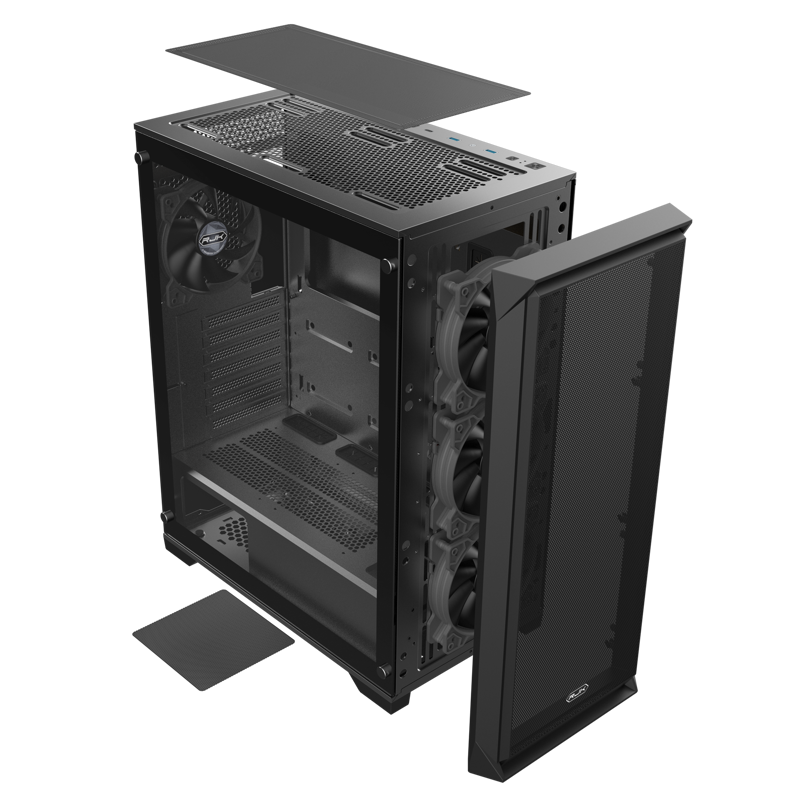 Корпус для ПК Raijintek ARCADIA 41-MS4, Midi Tower, чёрный, под ATX, mATX, mITX, подсветка ARGB, фото 4