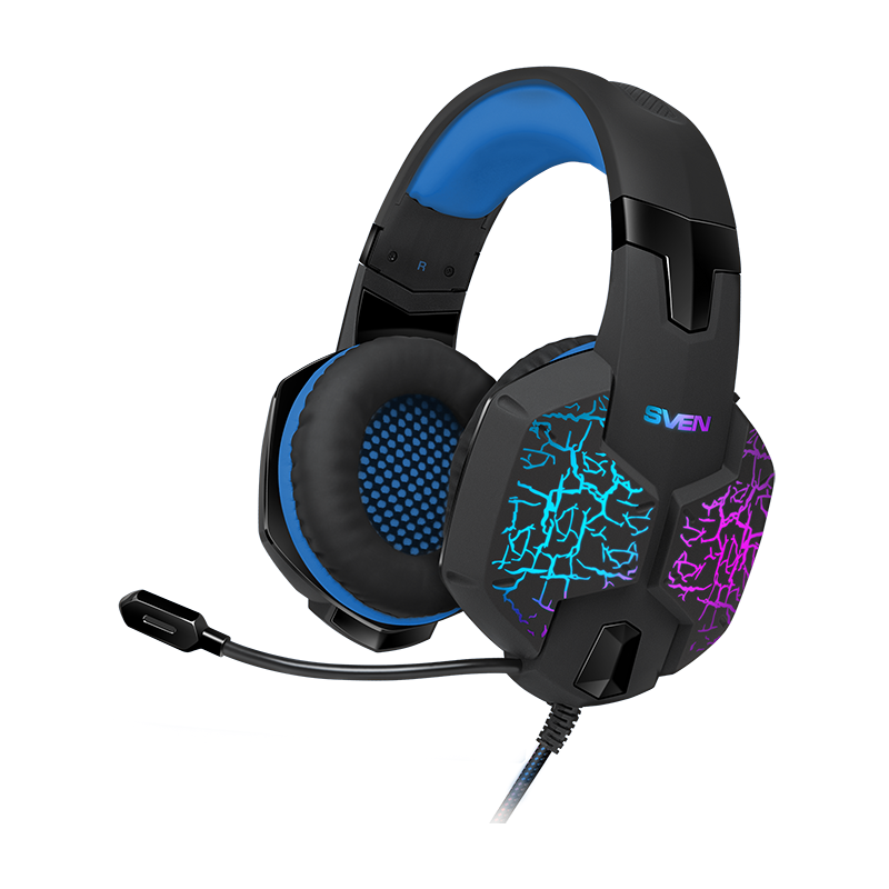 Гарнитура Sven AP-U980MV, проводное подключение, USB Type-A, полноразмерные, синий, микрофон встроенный