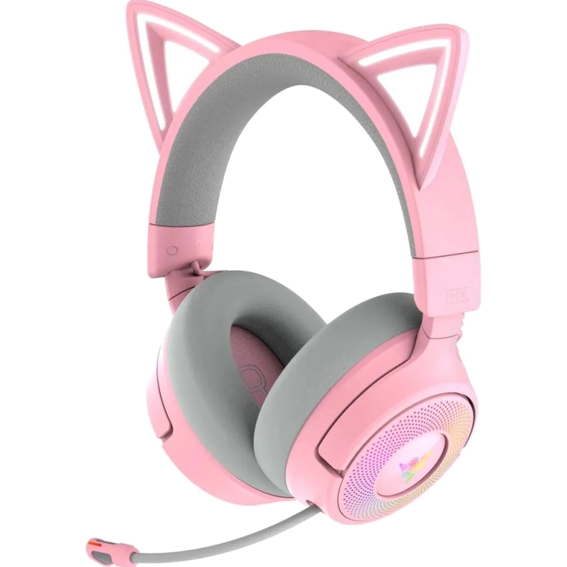 Гарнитура Razer Kraken Kitty V3 Pro - Quartz, Bluetooth 5.3, полноразмерные, розовый, для геймеров