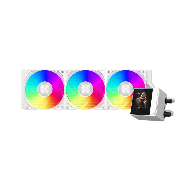 Система жидкостного охлаждения PcCooler DC360 Pro ARGB Display WH, вентилятор 120 мм, AM5, фото 2