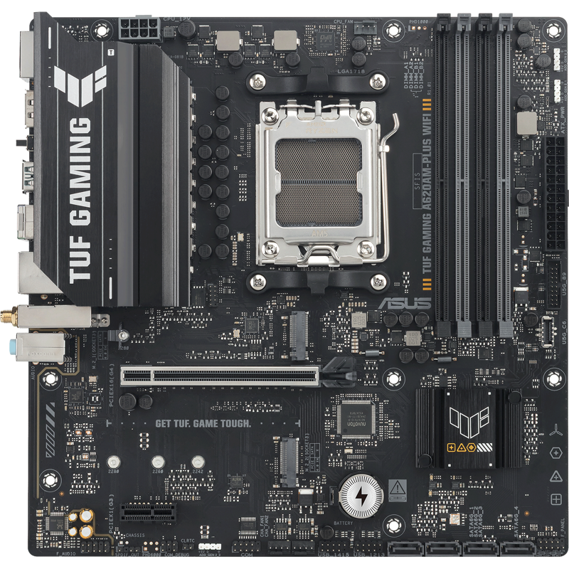 Материнская плата ASUS TUF A620AM-PLUS WIFI, AM5, AMD A620, Micro-ATX, DDR5