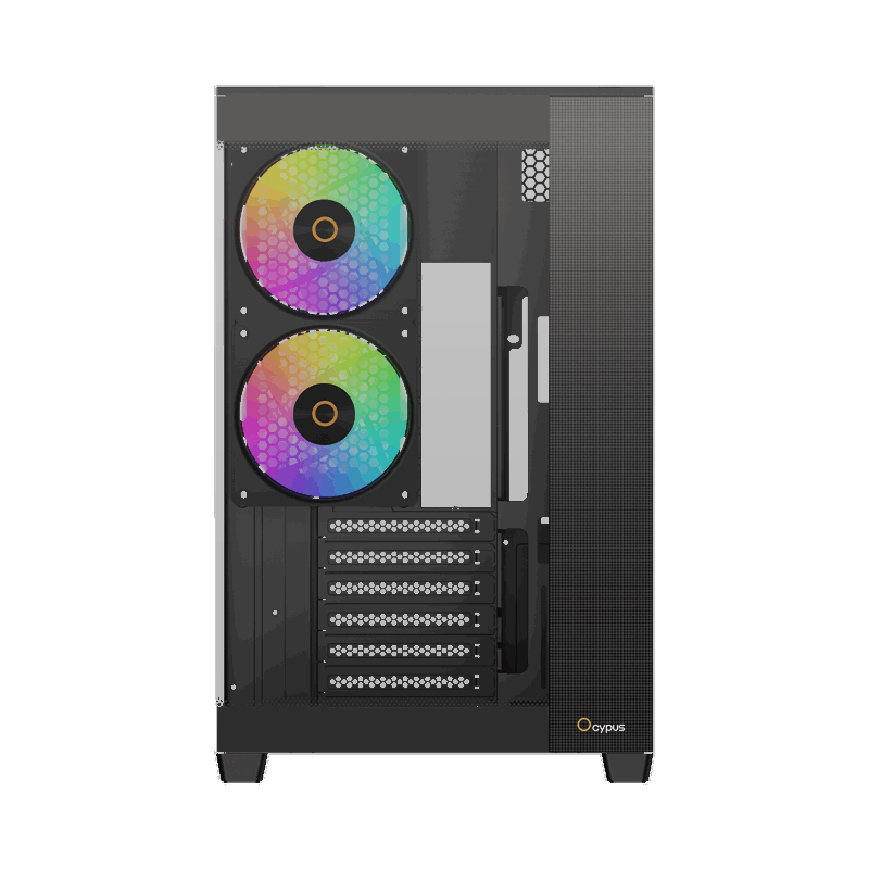 Корпус для ПК Ocypus Delta C74 BK ARGB, Midi Tower, чёрный, под ATX, mATX, mITX, подсветка ARGB, фото 2