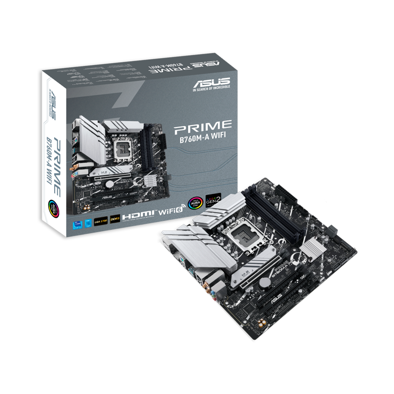 Материнская плата ASUS PRIME B760M-A WIFI, LGA1700, Intel B760, Micro-ATX, DDR5