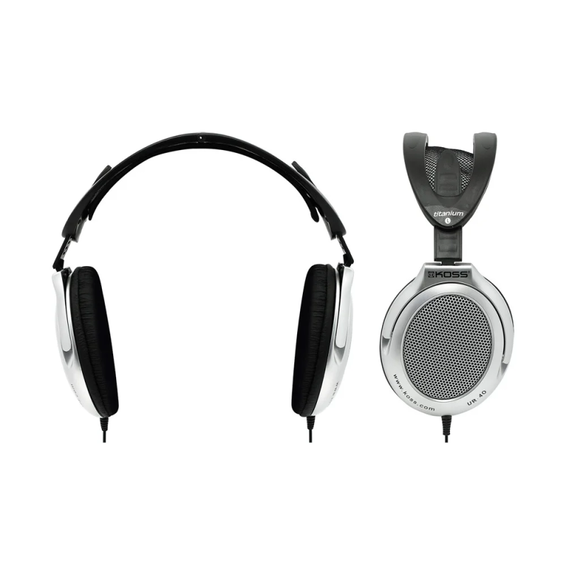 Наушники Koss UR40, проводное подключение, Mini-jack, накладные, серебристый, чёрный, крепление оголовье, фото 3