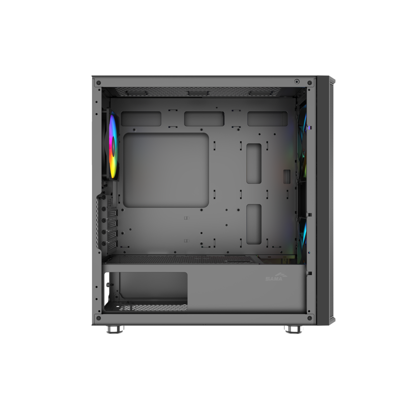 Корпус для ПК Sama S30, Midi Tower, чёрный, под mATX, mITX, материал закалённое стекло, сталь, фото 4