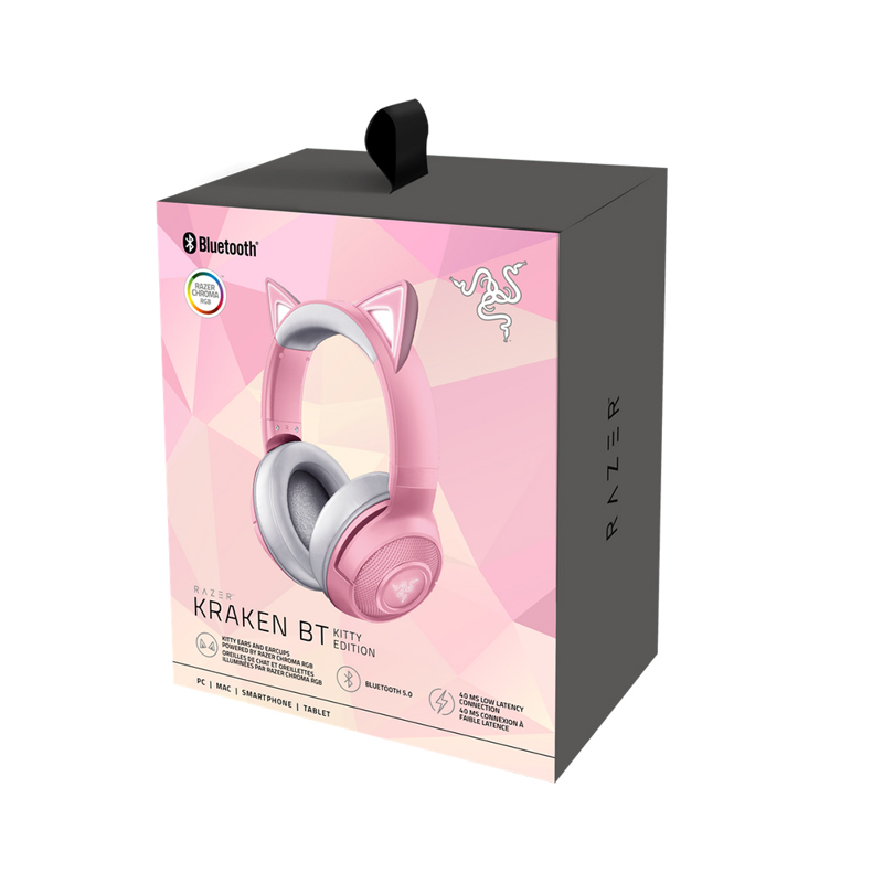 Гарнитура Razer Kraken Kitty BT V2 - Quartz, Bluetooth 5.2, накладные, розовый, микрофон встроенный, фото 6