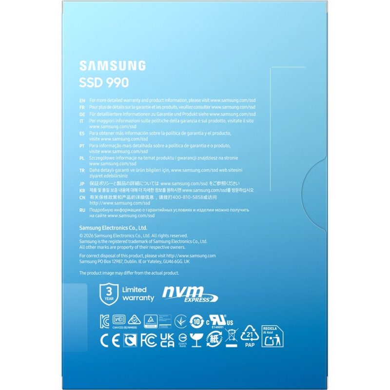 Твердотельный накопитель Samsung SSD 990, 1 ТБ, чтение до 7150 МБ/с, фото 8