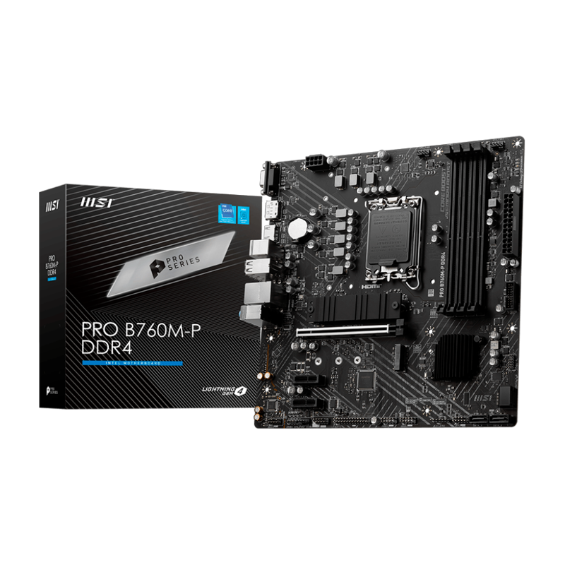 Материнская плата MSI INTEL B760 s1700, LGA1700, Micro-ATX, DDR4, PROB760M-PDDR4