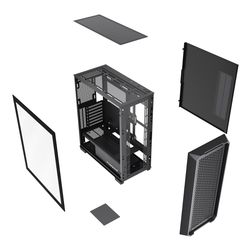 Корпус для ПК Hspd F750, Midi Tower, чёрный, под ATX, mATX, Mini-ITX, фото 8