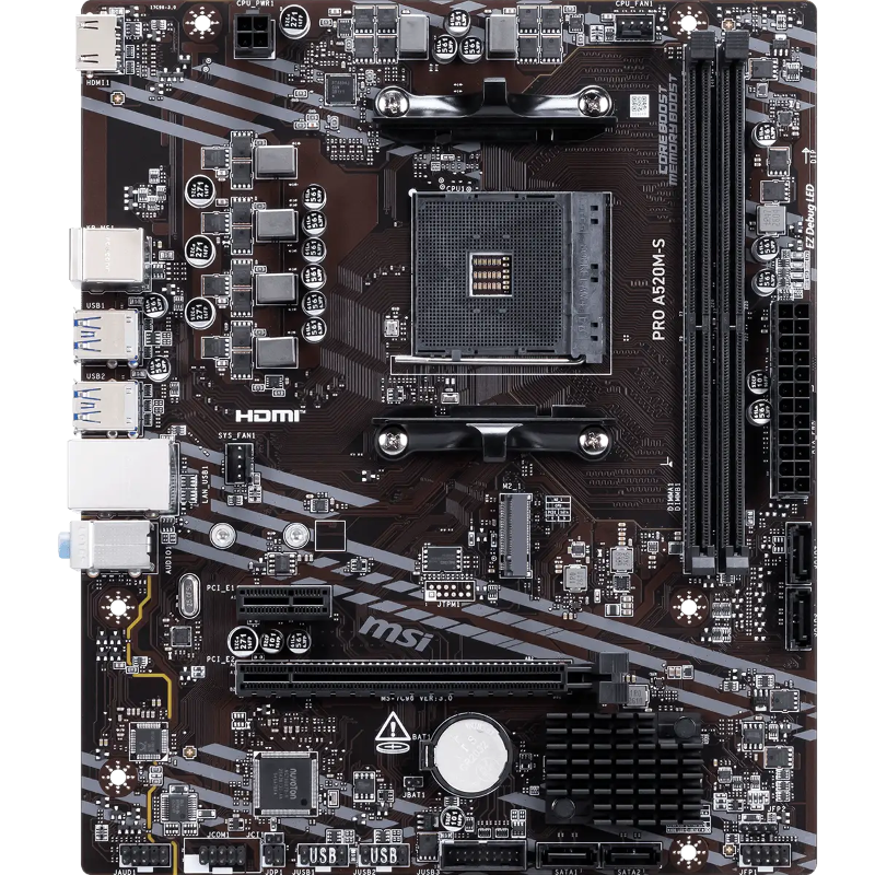 Материнская плата MSI PRO A520M-S, AM4, AMD A520, Micro-ATX, DDR4