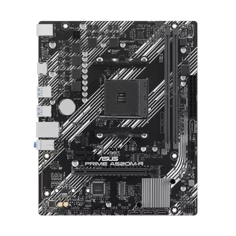 Материнская плата ASUS PRIME A520M-R, AM4, AMD A520, mATX, DDR4