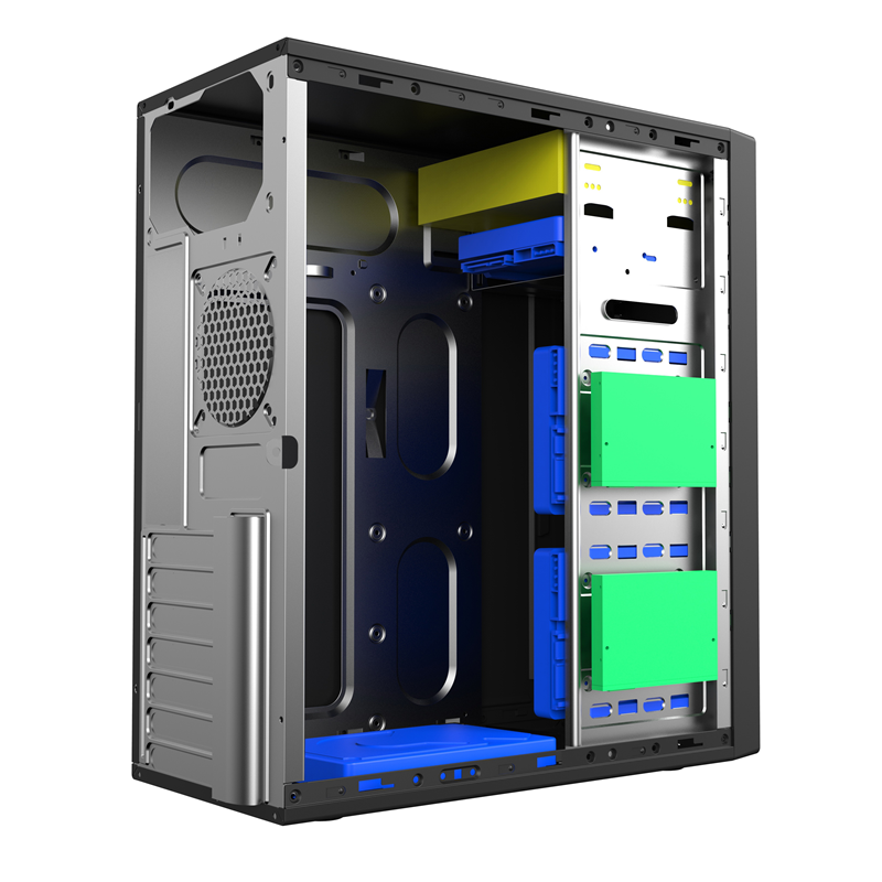 Корпус для ПК Foxline FL-301, Midi Tower, чёрный, под ATX, mATX, Mini-ITX, материал сталь, фото 4