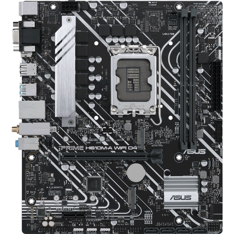 Материнская плата ASUS PRIME H610M-A WIFI D4, LGA1700, Intel H610, Micro-ATX, DDR4